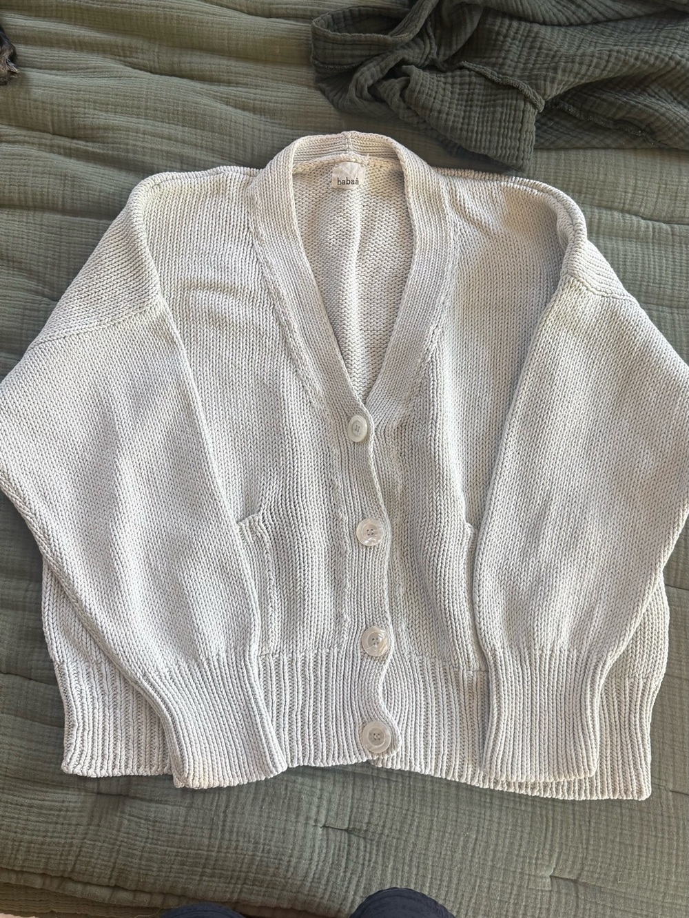 Babaa No64 Cardigan, Chalk
